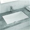 KAMALU Lavabo da incasso sottopiano rettangolare ceramica bianca | Litos-652