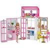 Barbie - Bambola Barbie Arredamento Playset, cucina con forno, planetaria, gattino e accessori, con bambola Barbie castana, petite, Giocattolo per Bamini 3+ Anni, HCD44