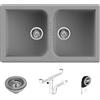 Quareco Prime 862 Lavello da Incasso Granito Grigio 86x50 2 Vasche QLP862GR
