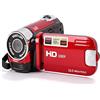 Bewinner Videocamera, Registratore per Full HD 1080P da 16 MP con Schermo Ruotabile da 2,7 Pollici, Fotocamera Digitale con Zoom Digitale 16x, per Amici e Familiari (rosso)