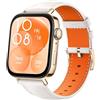 HUAWEI WATCH FIT 3, Display AMOLED da 1.82", Design ultra-sottile, Monitoraggio completo del fitness, Monitoraggio salute 24h, Compatibilità con iOS e Android, Chiamate Bluetooth, Bianco (Pelle)