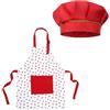 SLAXJNE Grembiule per bambini Fragola, cappello da cuoco, antimanche, Halter, tasche