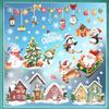 wondever Adesivi Finestra Casa di Natale Bambini Vetrofanie Natale per Finestre Pinguino Pupazzo di Neve Adesivi Elettrostatici per Vetro Porte Decorazione Natalizia