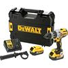 Dewalt DCD996P2 2 x 5.0 Ah XR Li-Ion Brushless Kit Trapano 18 V, Giallo/Nero, Set di 7 Pezzi
