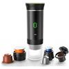 Winwj Macchina per caffè espresso elettrica portatile, macchina per caffe a batteria per viaggi in campeggio, macchina per caffè espresso autoriscaldante da 12 V compatibile con caffè macinato e capsule NS