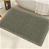 AIBIIN Tappetino da bagno con motivo a waffle, super assorbente, antiscivolo, lavabile in lavatrice, con retro in gomma, per soggiorno, bagno, zerbino, 45,7 x 76,2 cm, verde