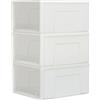 Cetomo 50L*3 Cassettiera, Cassetto di Stoccaggio, Cassetti Plastica Scatola, Organizzatori, Scatola di Stoccaggio, Torre Impilabile per Ufficio, Dormitorio, PP, Bianco e Trasparente, 50L-3 Unità