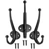 Fuxxer® 3 ganci classici per guardaroba, ganci da parete, ganci in ferro, 12 cm, set da 3, colore: nero