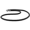 Kuzzoi collana intrecciata da uomo, cuoio bovino, Nero, spessore 5,5 mm, chiusura a moschettone in argento Sterling 925, notevole, esclusiva, ideale per ciondoli pesanti e argento