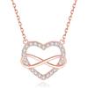 Jrêveinfini Infinito Collana Donna Argento 925 Oro Rosa, Cuore Girocollo Bambina Ragazza Amicizia Sorelle Lunga, Mamma e Figlia Zia, Gioielli Regalo Donna Compleanno