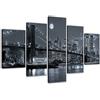 Visario 6314 - Quadro su Tela con Immagine di New York 5 Pezzi Marca Originale, 200 x 100 cm