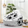 Mateju Pouf Poltrona a Sacco, Calcio Mondiale 3D Pouf Letto Singolo Morbido, Pouf Sacco di Fagioli Senza Riempimento, Pouf Poltrona di Fagioli per Adulti e Bambini (M,Muro Rotto)
