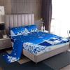 Homewish Set di lenzuola con motivo natalizio, 4 pezzi, con fiocco di neve, per ragazzi e ragazze, con lenzuolo con angoli a tema invernale, per letto matrimoniale, decorazioni natalizie, blu