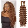 LPARMJIT Capelli Sintetici Ondulati per Trecce Boho - 18 Pollici, 2 Pacchi, Senza Trama - Estensioni per Acconciature Deep Wave