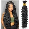Rebasar Human Braiding Hair Water Wave 100g per capelli umani Boho Braids Tessitura naturale ricci capelli umani Braiding Bulks Meche tessitura brasiliana nera naturale 24 pollici