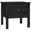 vidaXL Tavolino Nero 50x50x49 cm Legno Massello di Pino