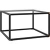 Generico Tavolino da Salotto Nero con Vetro Temperato 60x60x35 cm Mobili, Tavoli (6,72KG)