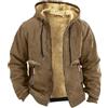 ORANDESIGNE Giacca Uomo di Agnello Giaccone Parka Militare Casual Invernale Moto Vintage Giubbotto Cappotto Maglione con Cappuccio Leggere Giacche a Vento Bomber Fleece Jacket Hooded A Marrone XXL