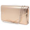 Emila Clutch bag oro rosa laminata a busta Pochette donna cerimonia borsa piccola mano borsetta con tracolla catena da sera elegante per ragazza signora Ecopelle laminato rose-gold