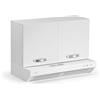 Linea Azzurra Sopracappa 90 con Depuratore Pensile Cucina Sospeso in Legno Mobile H49xL90xP32 Depuratore H15xL90xP48cm Made in Italy Facile da Installare (Bianco Frasinato)