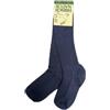 Hirsch Natur Calzino lungo in lana mista cotone bio - col. blu scuro