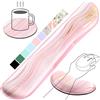 Gimars Aggiornamento Poggia Polsi Mouse Tastiera, Schiuma Memoria Gel Ergonomica Supporto Mouse, Poggiapolsi Tastiera per Alleviare il Dolore da Digitazione Gaming Ufficio PC Computer, Oro Rosa