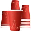 MP ECO SOLUTION Mecup Bicchieri in Carta Natalizi, Bicchieri Monouso Biodegradabili, 100 Pezzi, Tazza Caffè di Natale 200 ml, Usa e Getta, Per Bevande Calde e Fredde, Fantasia Natalizia. Fantasia: Rosso