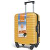KINSTON Valigia Cabina per EasyJet 4 Ruote Rimovibili Dimensione LowCost - Bagaglio a Mano Leggero e Resistente, Ruote Girevoli Smontabili - Giallo