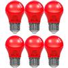 LUTW Lampadine Rosso LED E27, 5W G45 Mini Lampadine Colorate, Equivalente 40W Lampadina, 450LM Non Dimmerablie Lampadina LED E27 Colorate per Festa Pub Prestazioni Decorazione Natalizia, 6 Pezzi