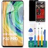 SRJTEK OLED per Huawei P30 PRO Schermo Sostituzione Display LCD VOG-L29 VOG-L09 VOG-AL00 Touch Kit sensore digitalizzatore con Telaio (Nero, con Impronte digitali, Schermo Curvo)