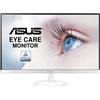 ASUS VZ249HE-W 24 (23.8) Monitor, FHD, 1920 x 1080, IPS, Design Ultra-Slim, HDMI, D-Sub, Flicker Free, Filtro Luce Blu, Certificazione TUV, White