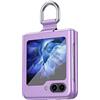 TEYYOS Cover per Samsung Galaxy Z Flip 5, Custodia PC con Fibbia ad Anello, Case con Portachiavi - Viola