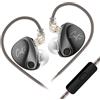 KZ Castor Wired IEM auricolare con microfono, 10 mm Dual Magnetic + 8mm Dynamic Driver, Harman Target con bassi migliorati in Ear Monitor, 4 interruttori di accordatura, cavo staccabile a 2 pin