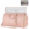 Generic Borsa porta abiti da viaggio grande, impermeabile, in poliuretano, con custodia per scarpe, pieghevole, da portare in viaggio, da appendere, per uomini e donne, rosa, 52x25.4x31.75cm, Unisex