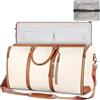 Generic Borsa porta abiti da viaggio grande, impermeabile, in poliuretano, con custodia per scarpe, pieghevole, da portare in viaggio, da appendere, per uomini e donne, Beige, 52x25.4x31.75cm, Unisex