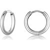 Candyfancy Orecchini a cerchio in titanio per uomo e donna, G23, ipoallergenici, piccoli, a cerchio, cartilagine, helix, 10 mm