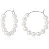 Candyfancy Orecchini a cerchio con perle in argento 925 Orecchini a cerchio con perle Piccoli orecchini a cerchio con perle Orecchini con perle Orecchini a cerchio con perle Gioielli per donne e ragazze 20/30