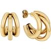 GD GOOD.designs Cerchi Oro Triple - Orecchini Dorati per Donne in Acciaio Inossidabile Impermeabile | Triplo Cerchio incluso Scatola Regalo