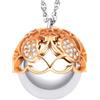 Dada Gioielli - Collana Chiama Angeli Gravidanza Amore Cuore Zirconato Catena Acciaio Regolabile 90+10 cm (Oro Rosa Piedino)