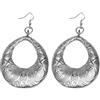VESTOPAZZO Orecchini ovali motivo artigianale. Altezza 6 cm. Realizzato a mano in alluminio 100% riciclato. Nickel tested AL17369