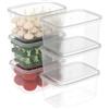 Cetomo 2.2L*6 Contenitore per Alimenti, Scatole per Frigo in Plastica, Organizzer per Frigorifero, Contenitori con Coperchio adatti Freezer, Senza BPA, Sicuro per Microonde, Trasparente, 2.2L-6 Unità