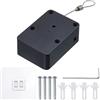 QUARKZMAN Pugno Libero Automatico Sensore Porta Chiudi Automatico Porta Chiudi ABS Chiudi con Acciaio Filo per Famiglia Porte, Armadio,Finestra 2000G Nero 1 Set