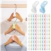 100 Ganci Appendiabiti Salvaspazio - Connettori Per Armadio, Bianco/Blu, Organizza Vestiti Senza Pieghe - Foto 7