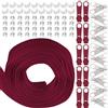 Swpeet 1 rotolo da 10 yard #5 vino rosso nylon chiusura lampo con 20 pezzi abbinati, set di ricambio con cerniera a doppio cursore singolo