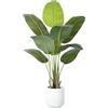 ZEEOZE Pianta Artificiale Uccello del Paradiso 120cm Alta Finta Palma Tropicale Per Interno Esterno con 9 Foglie Banano Albero Finto da Interno con Aaso Bianco Per Letto Giardino Ufficio Decorazione
