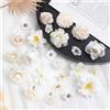 HNLMZ Fiori Finti Artificiali Teste,24 Pezzi Fiore Decorativo Multicolore Simulazione,Mini Fiori Finti Seta,Teste di Fiori Artificiali Decorazioni per Decorazioni da Giardino, Matrimoni e Feste(Bianco)
