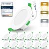 ALUSSO LIGHTING Faretti LED da Incasso per Cartongesso,4W 310LM 230V Luci da Soffitto Interno,Foro Incasso Ø55-68mm,3CCT 3000K 4000K 6500K Faretto led incasso IP44 per Cucina,Bagno,Set di 12,Bianc