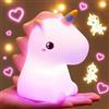 One Fire Luce Notturna Bambini,Unicorno Bambina Regalo Battesimo,16 Colori Lampada Notturna perBambini,Morbida+Dimmerabile Lucina Notte Bambini,Ricaricabile Luce Notturna Neonato Cameretta Bambina Regalo