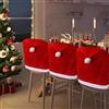 Tibroni Coprisedia per Natale X4, Housse de Chaise Salle à Manger Housse Chaise Noel Decorazione Natalizia, con 4 Cappelli Natalizi per Forchetta, Coltello, Coprisedia per Feste di Natale