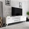 Hanah Home Supporto per TV, melammina, Bianco, Taglia Unica
